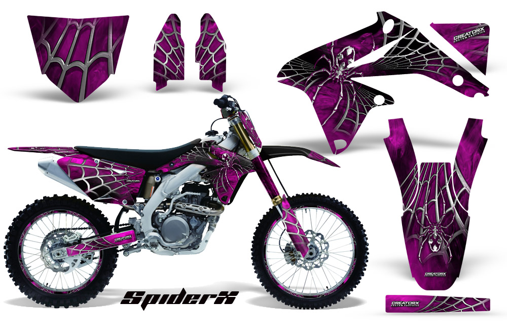 Suzuki RMZ450 08-12 RMZ250 10-12 Graphics Kit SpiderX Pink NP Rims